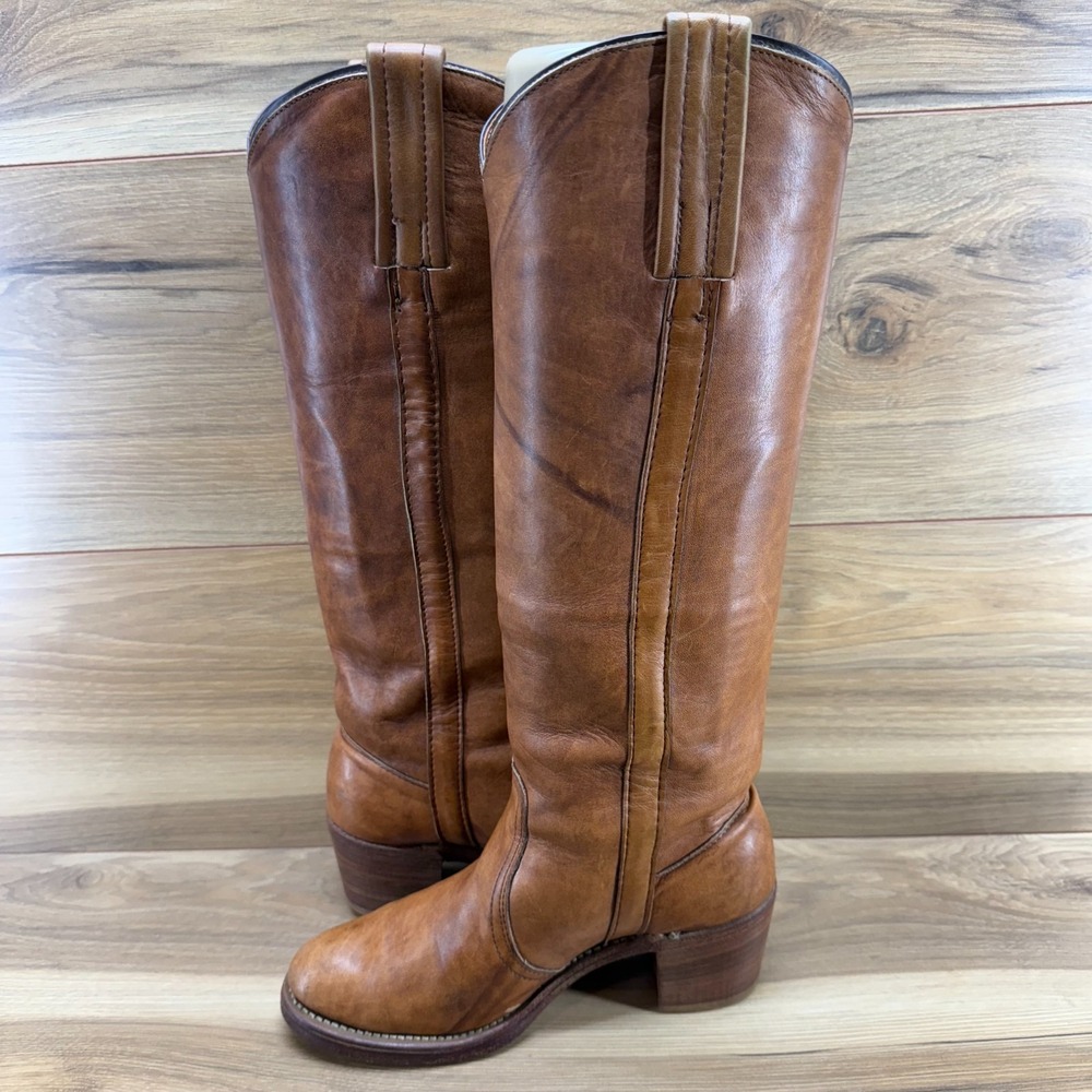 Frye Cognac Tan Leather Knee-High Riding Boots - Picture 8 of 14